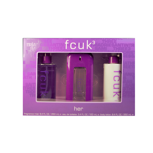 FCUK 3 Her Eau De Toilette 100ml Gift Set