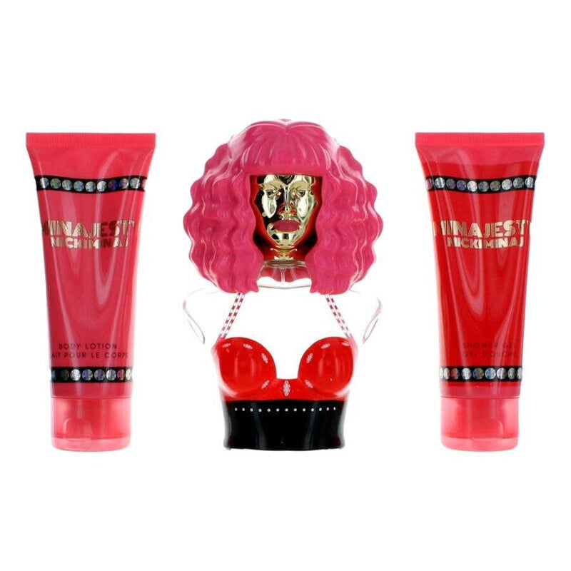 Nicki Minaj Minajesty Gift Set 100ml Eau De Parfum + 118ml Body Mist + 100ml Bl... Spray