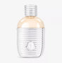 Perfume bottle with a silver cap on a white background