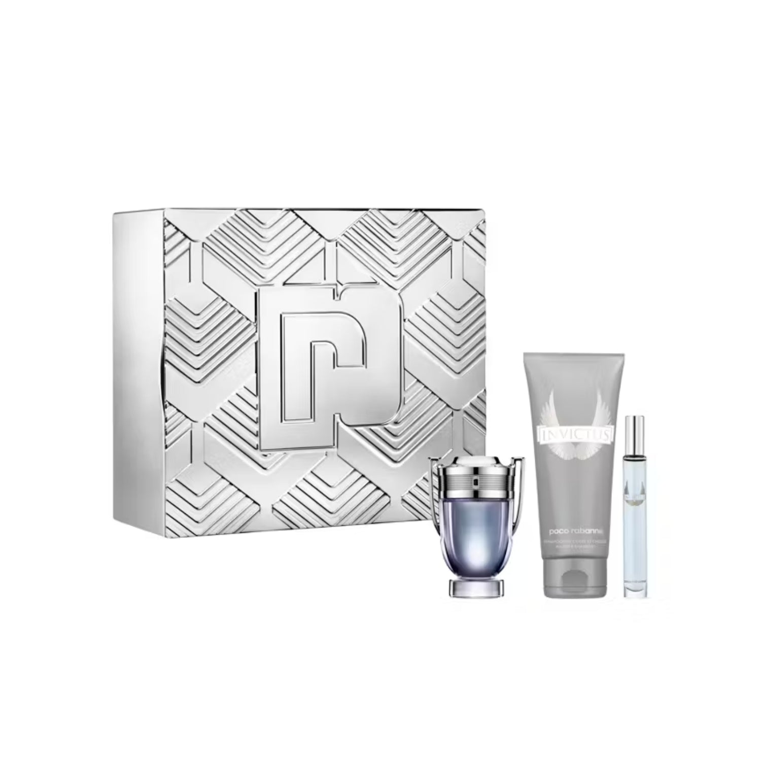 Rabanne Invictus Eau de Toilette 50ml + Shower Gel 100ml + Travel Spray 10ml Gift Set
